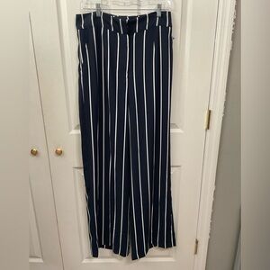 Madison pants. Wide leg. Blue and white.  Size 10